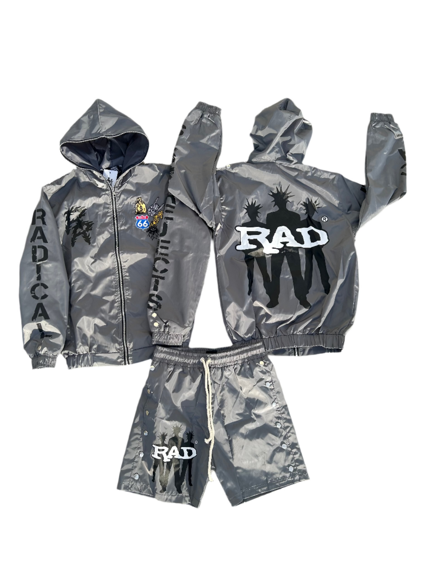 Grey "RAD" Windbreaker Set