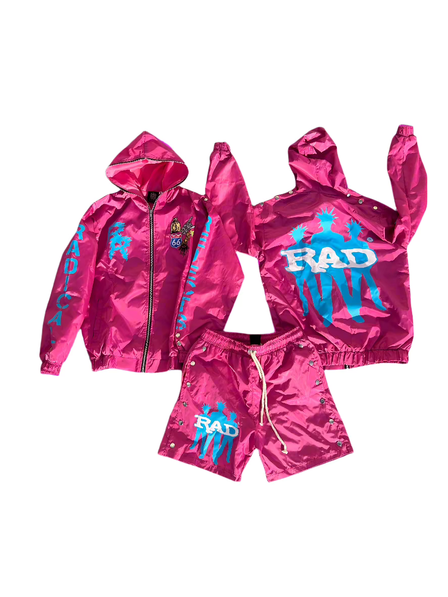Pink "RAD" Windbreaker Set